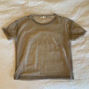 Silence + Noise Gold Mesh T-shirt